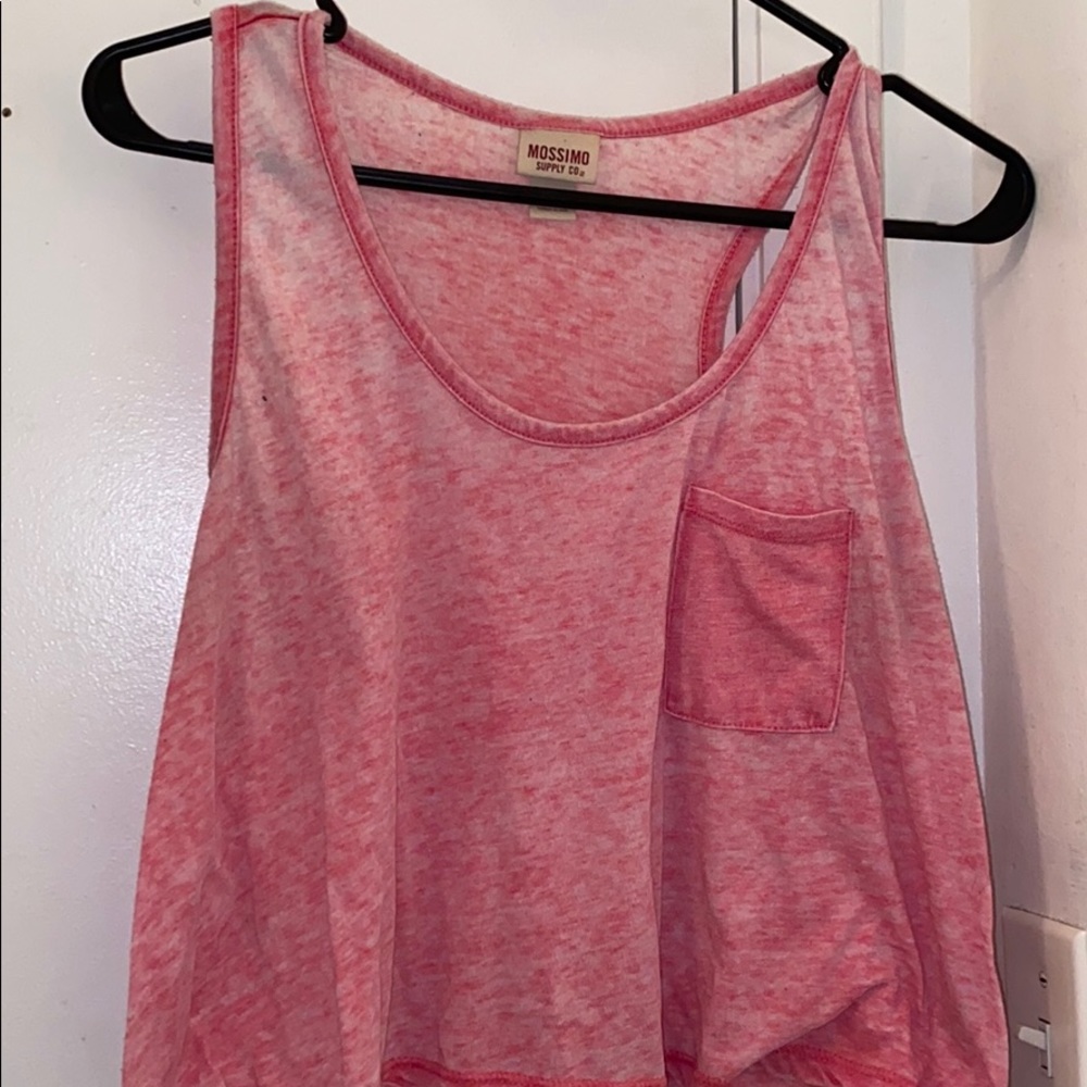 cropped pink tank top